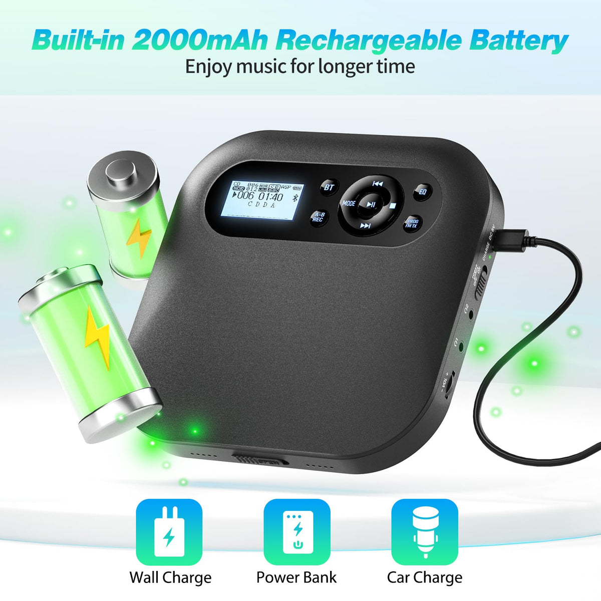 Portable CD Player with Bluetooth R969