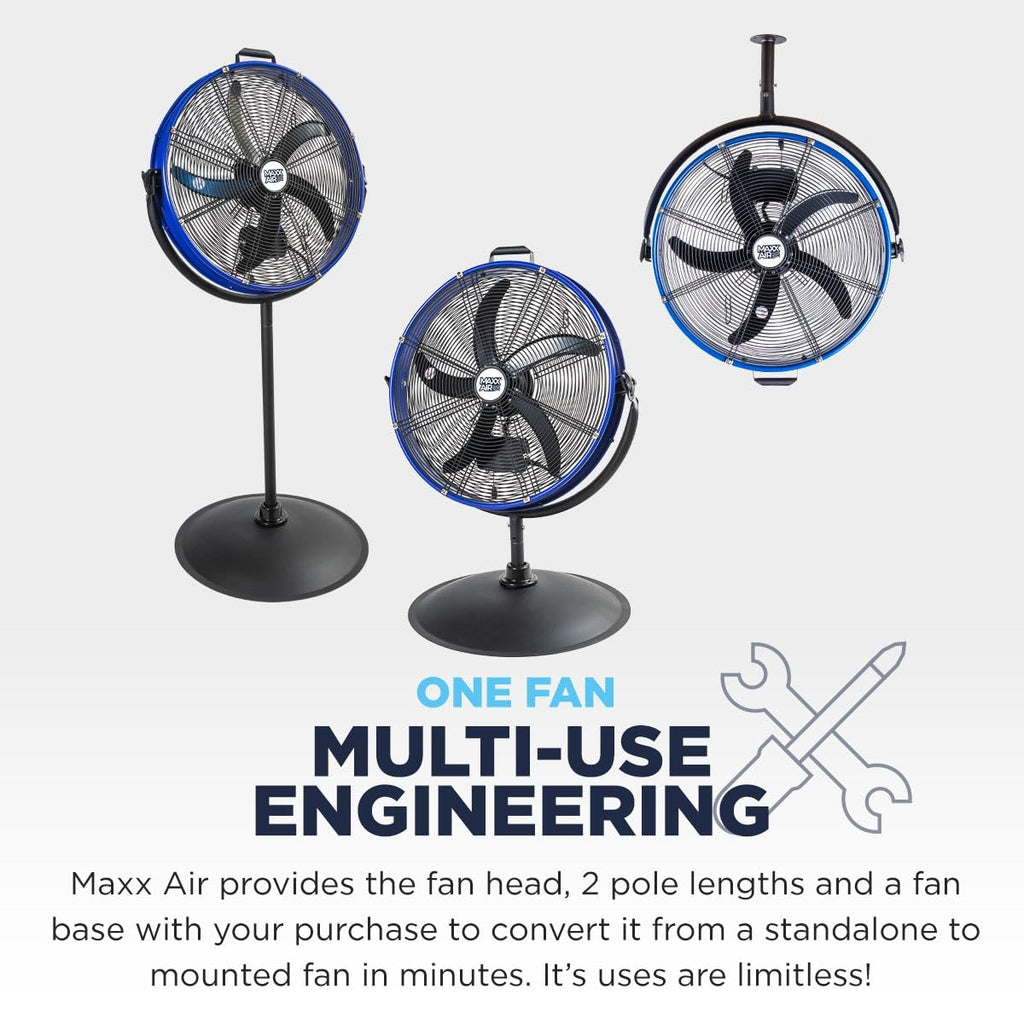 20" 3-In-1 Metal Pedestal Wall Floor Fan Z835