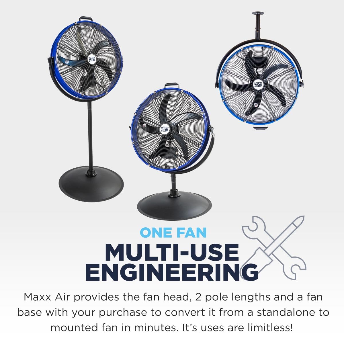 20" 3-In-1 Metal Pedestal Wall Floor Fan Z835