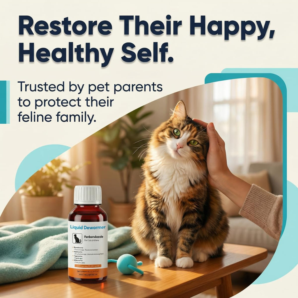 Liquid Fenbendazole Dewormer for Cats & Kittens 100ml L802396