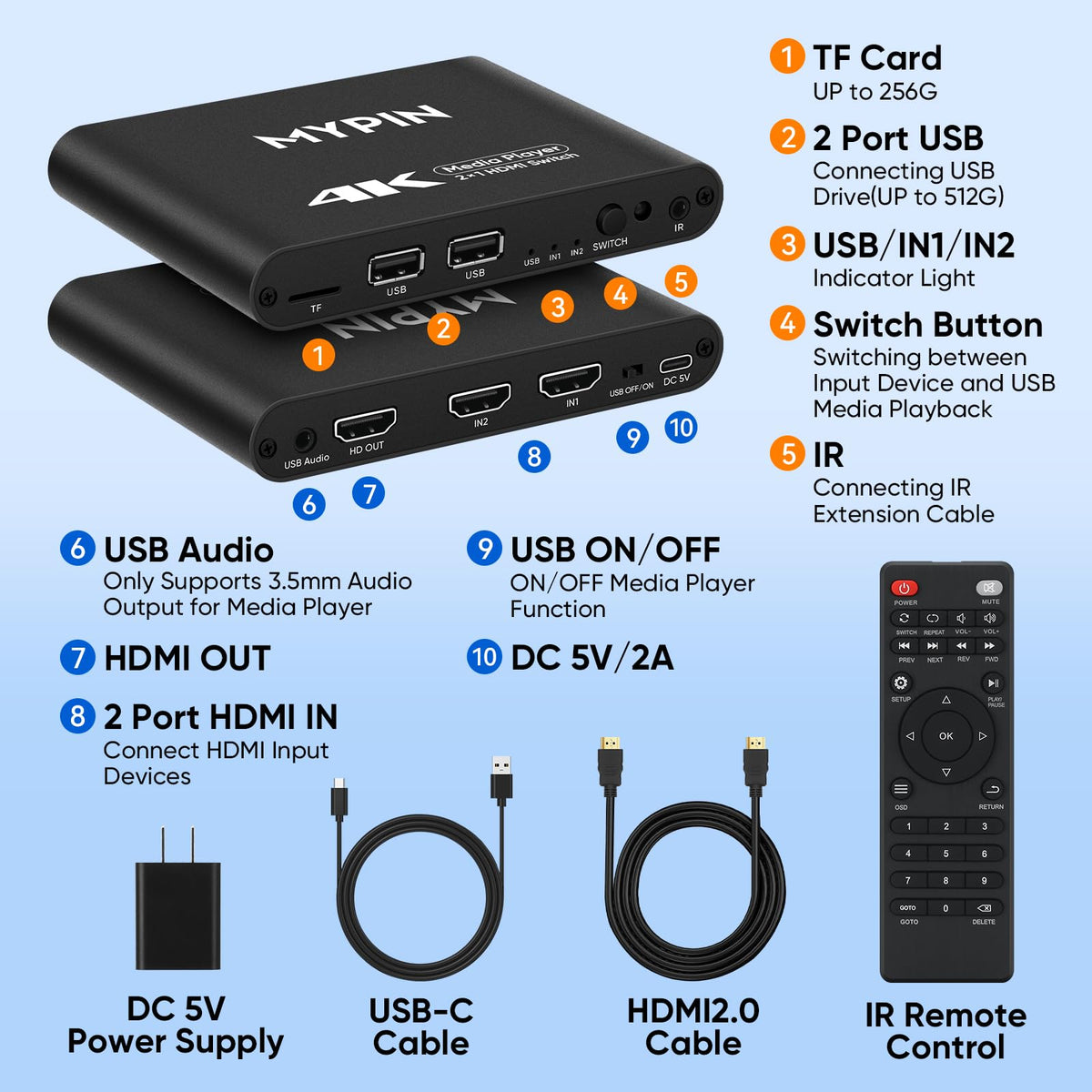 4K@30 Media Player with HDMI Out Switch T916945