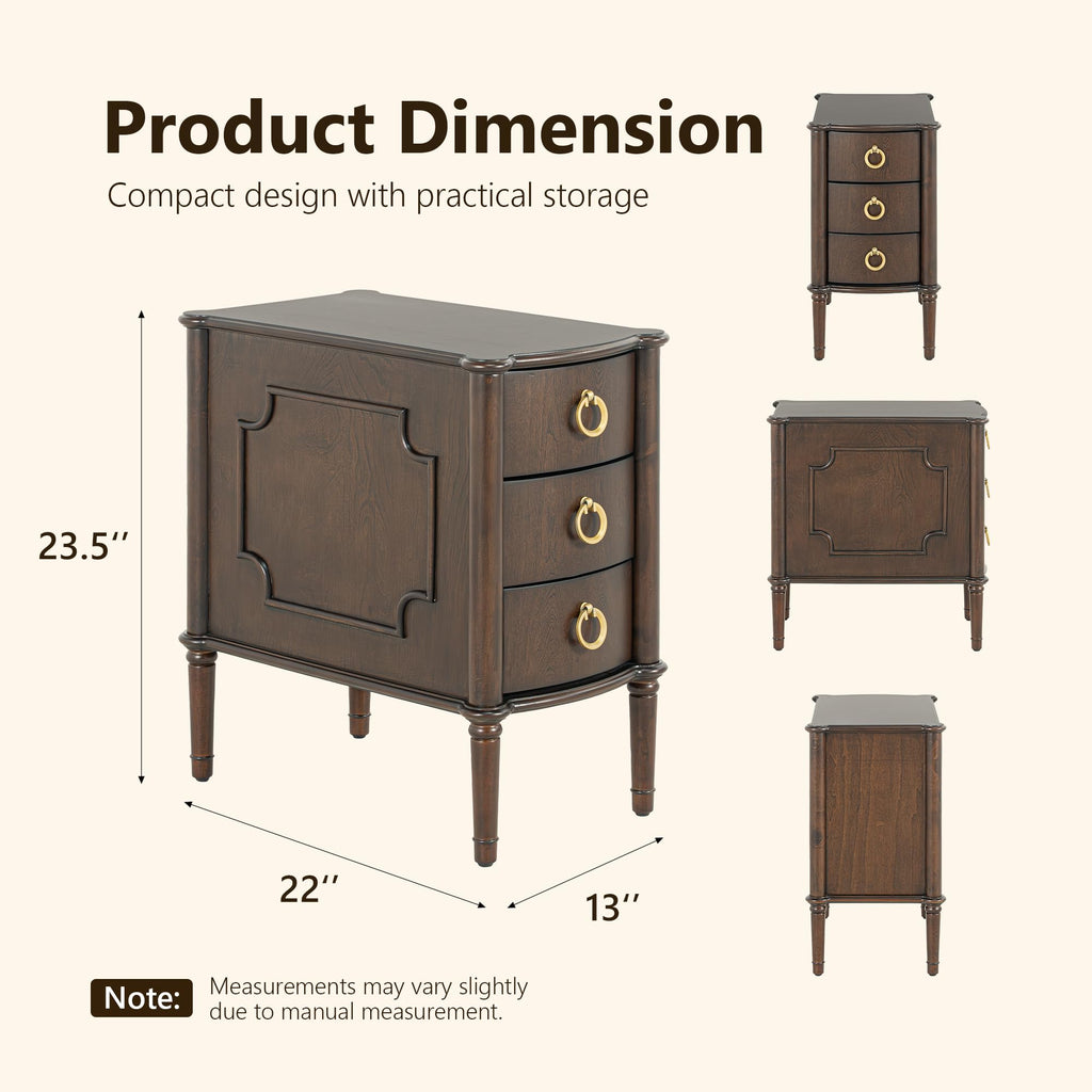 Narrow Wood Nightstands Set of 2 I6810