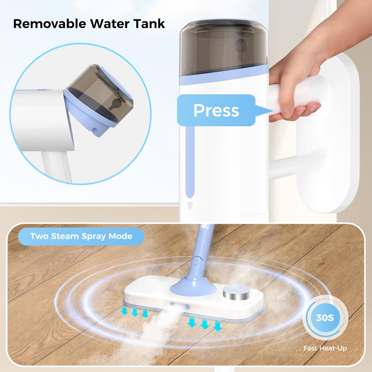 10 in 1 Detachable Handheld Steam Mop Q7684