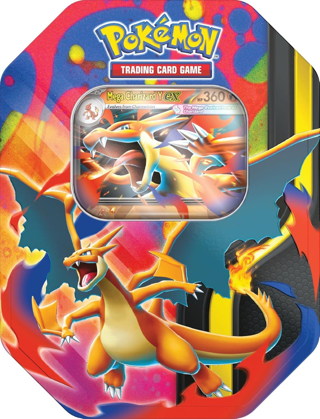 Pokémon TCG Mega Charizard ex Promo Card and Tin with 4 Packs N758722