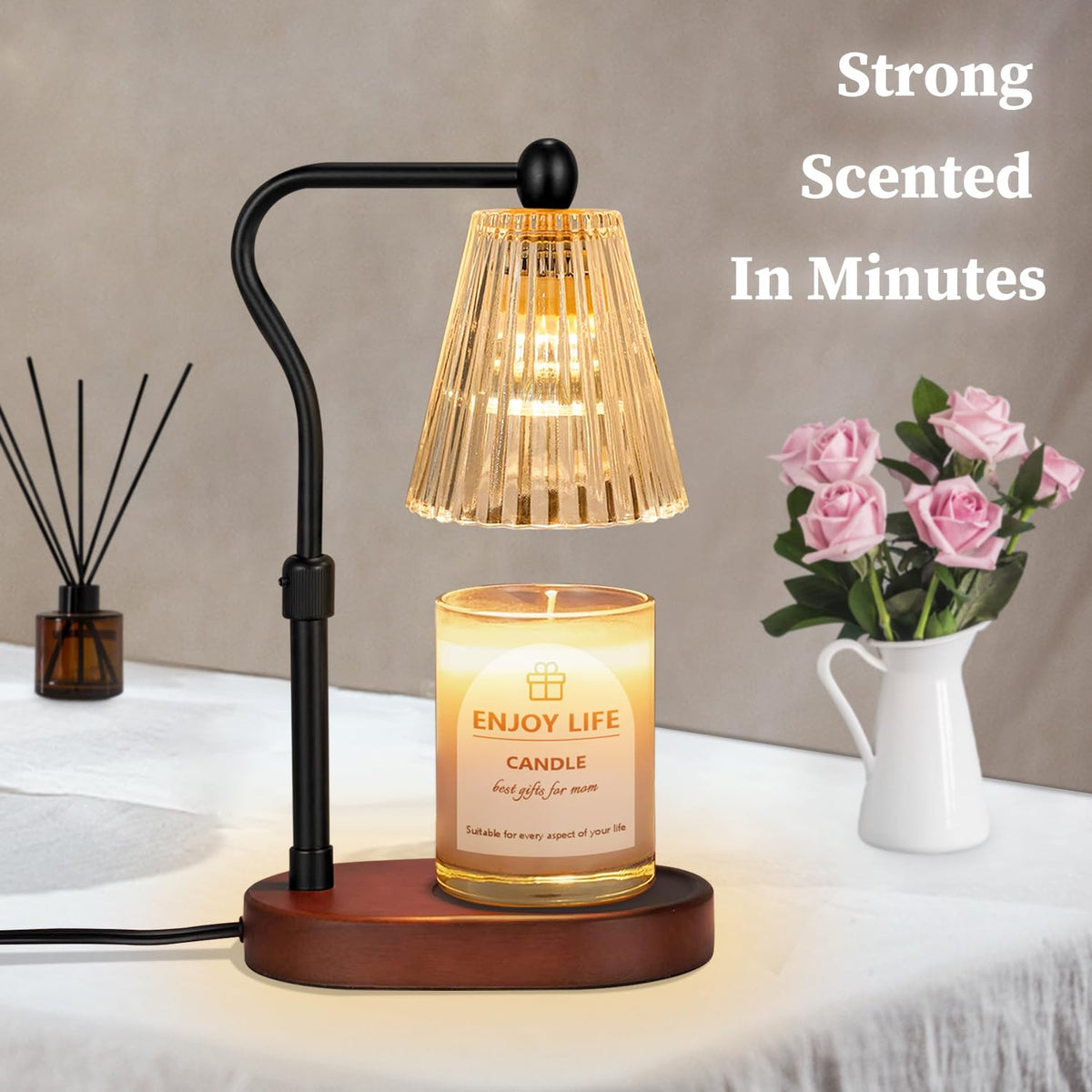 Candle Warmer Lamp with Timer Dimmer Adjustable Height R883108
