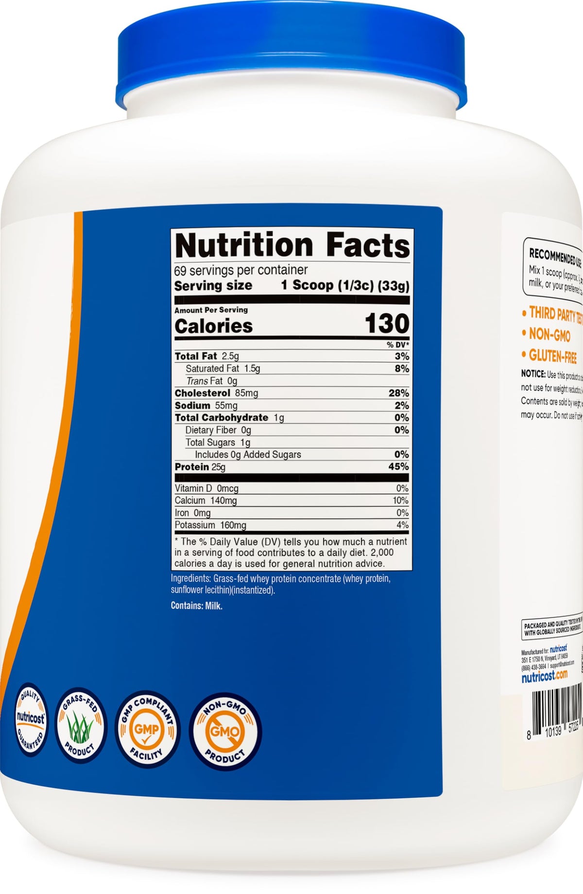 Grass-Fed Whey Protein Concentrate 5LBS V336206