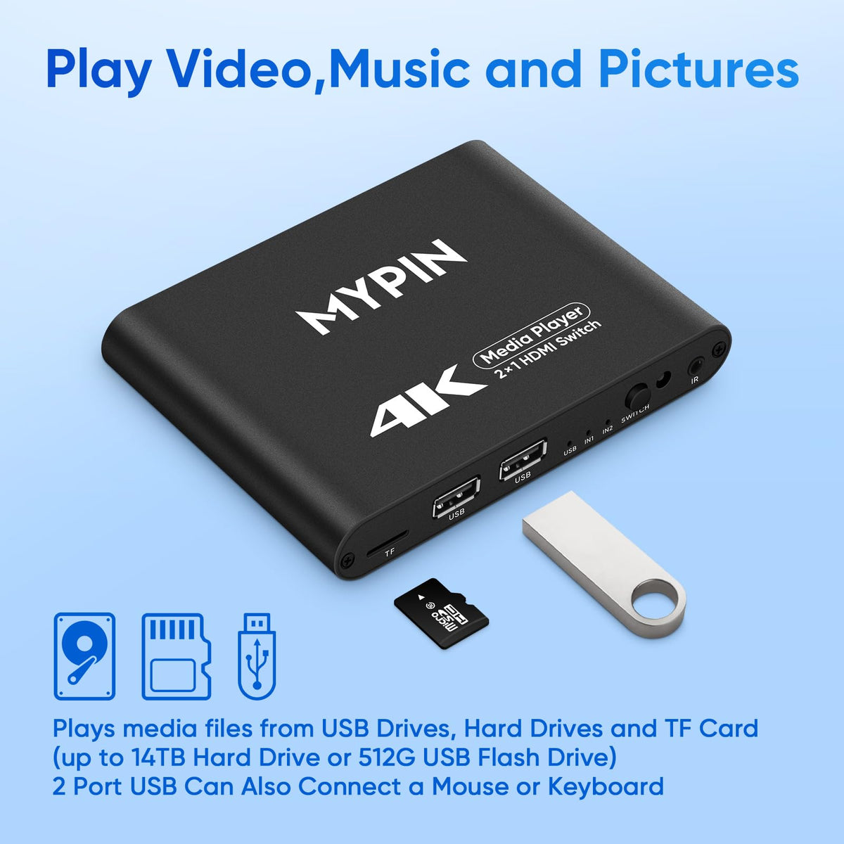 4K@30 Media Player with HDMI Out Switch T916945