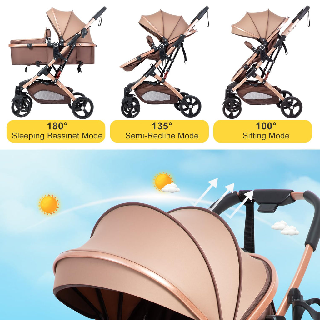 2 in 1 Foldable Baby Stroller with Adjustable Canopy F6809