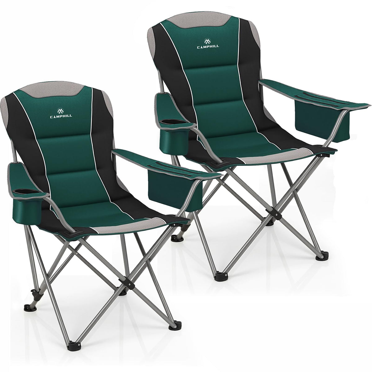 Oversized Folding Camping Chair with Cup Holder, 2 Pack C602032