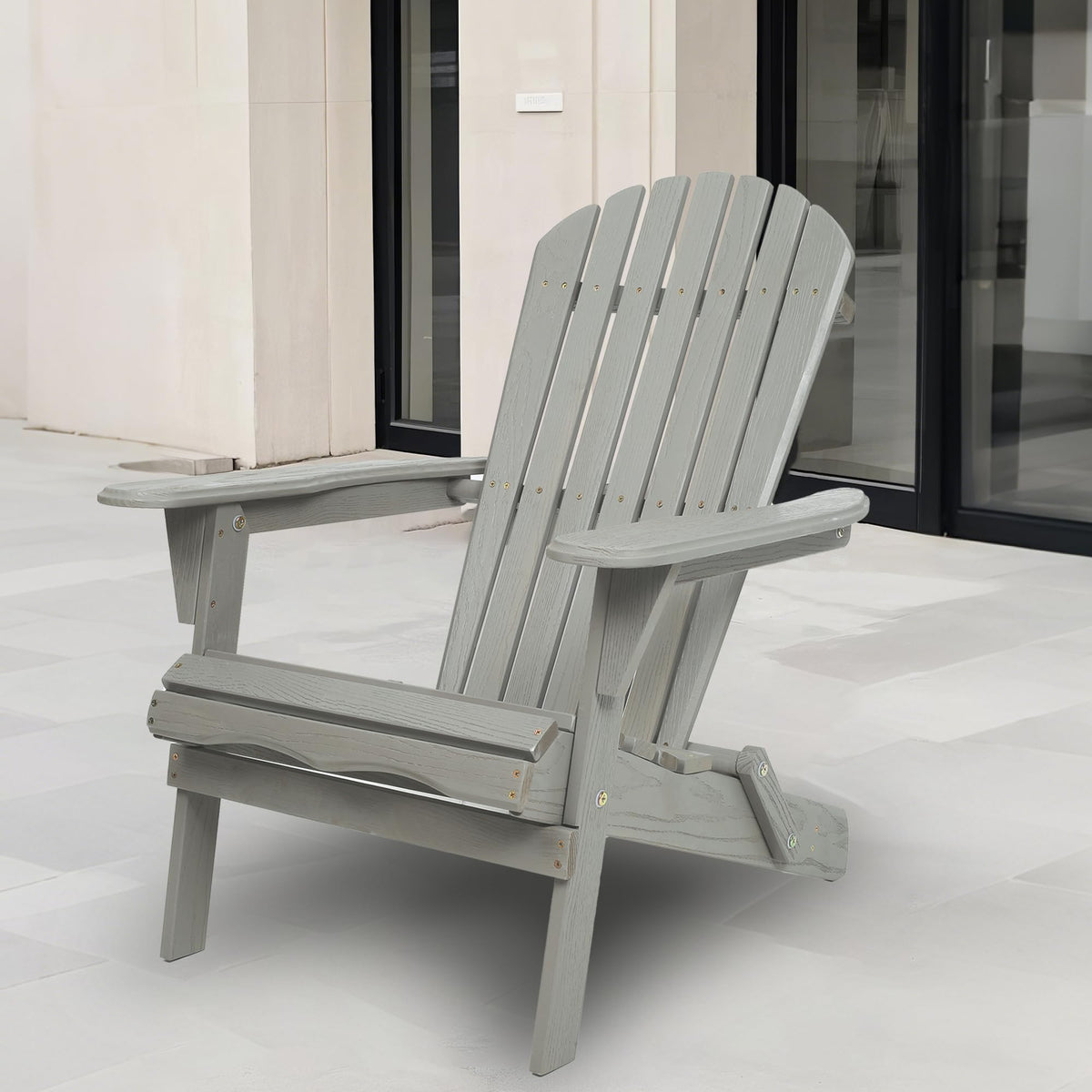 Wood Folding Adirondack Chair Set of 2 Solid Cedar J62458