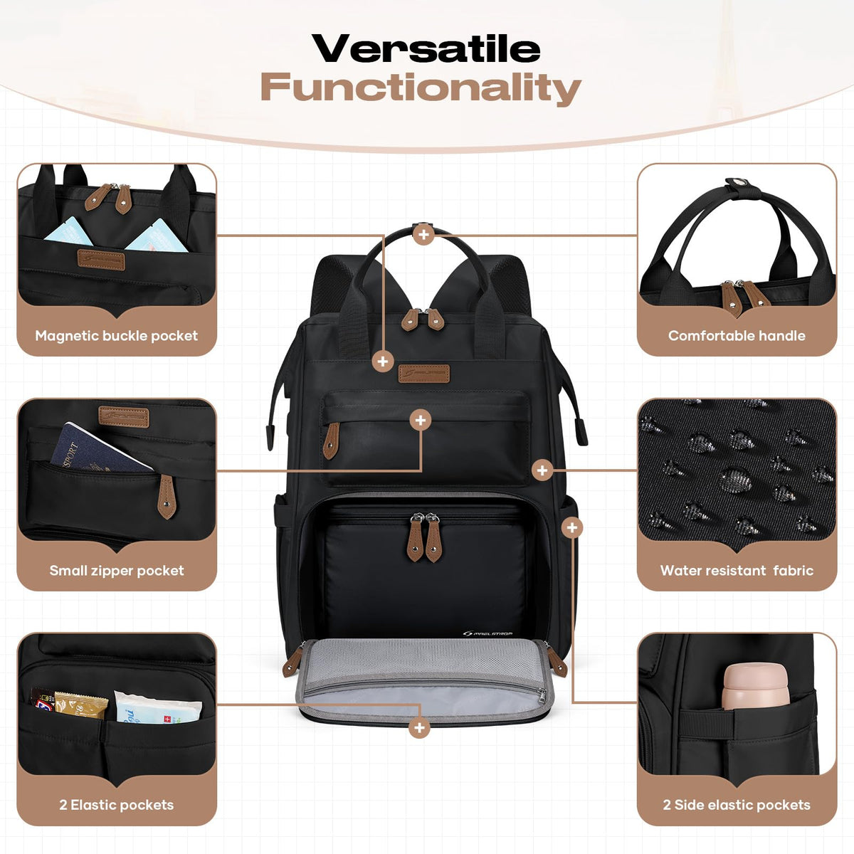 15.6-17.3" Laptop Backpack with Lunch Box Z648
