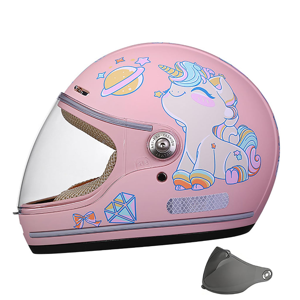 Kids Full Face Motorcycle Helmet with Visor, DOT Approved F6643