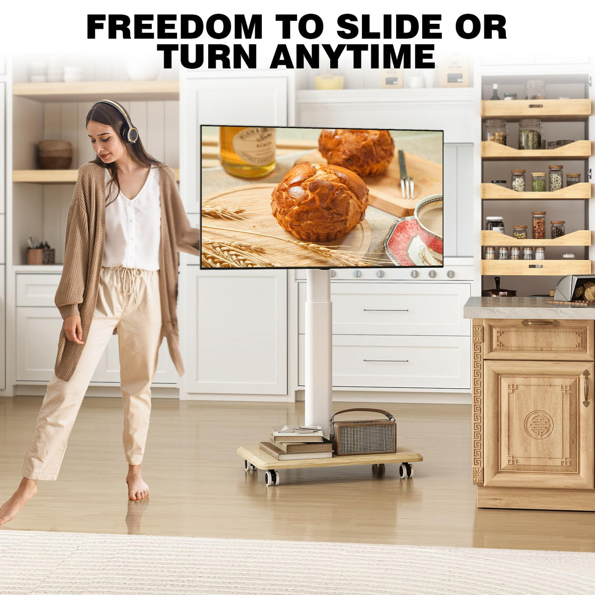 Rolling TV Stand for 32-70 Inch TVs Z44786