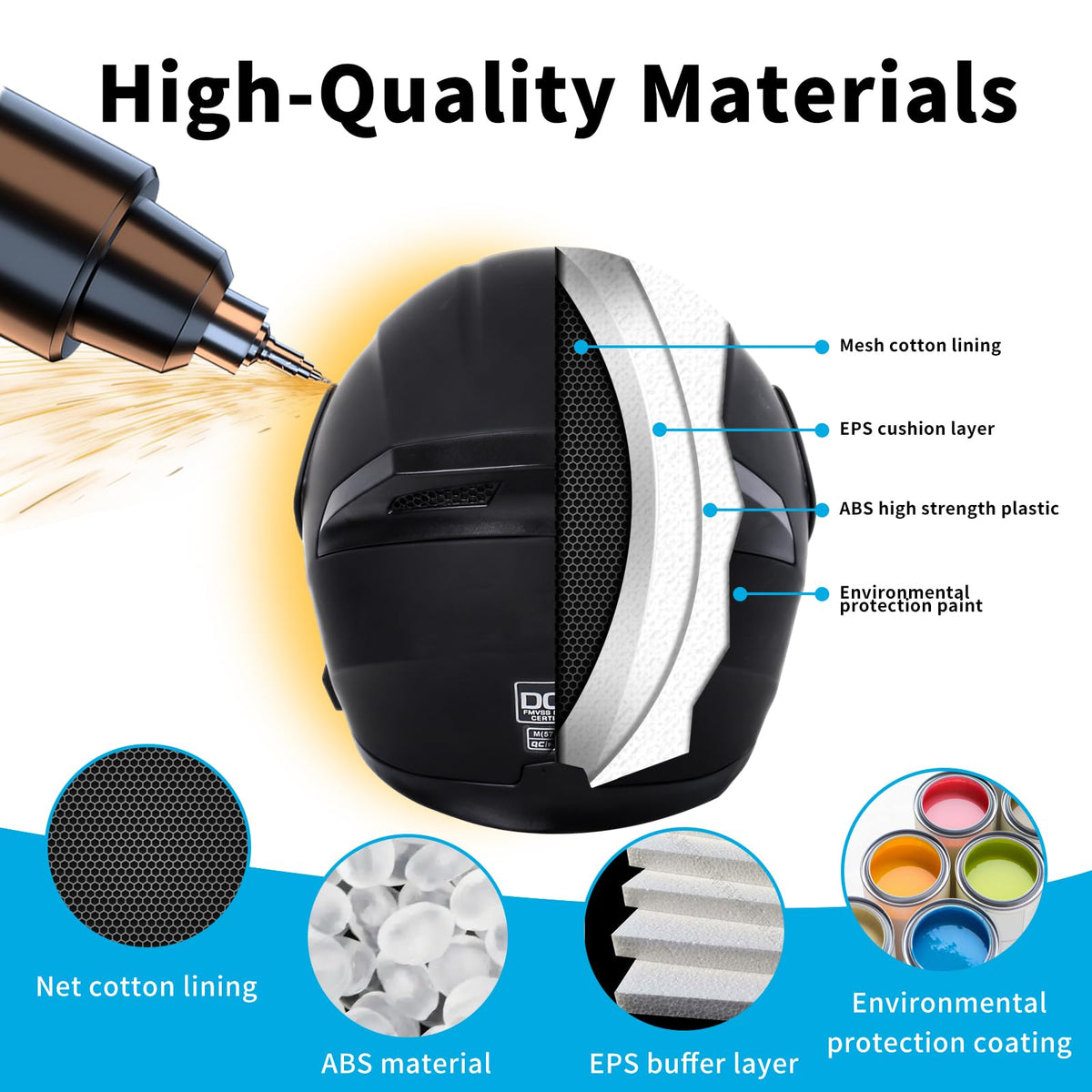 Modular Flip Up Full Face Motorcycle Helmet with Dual Visor J215
