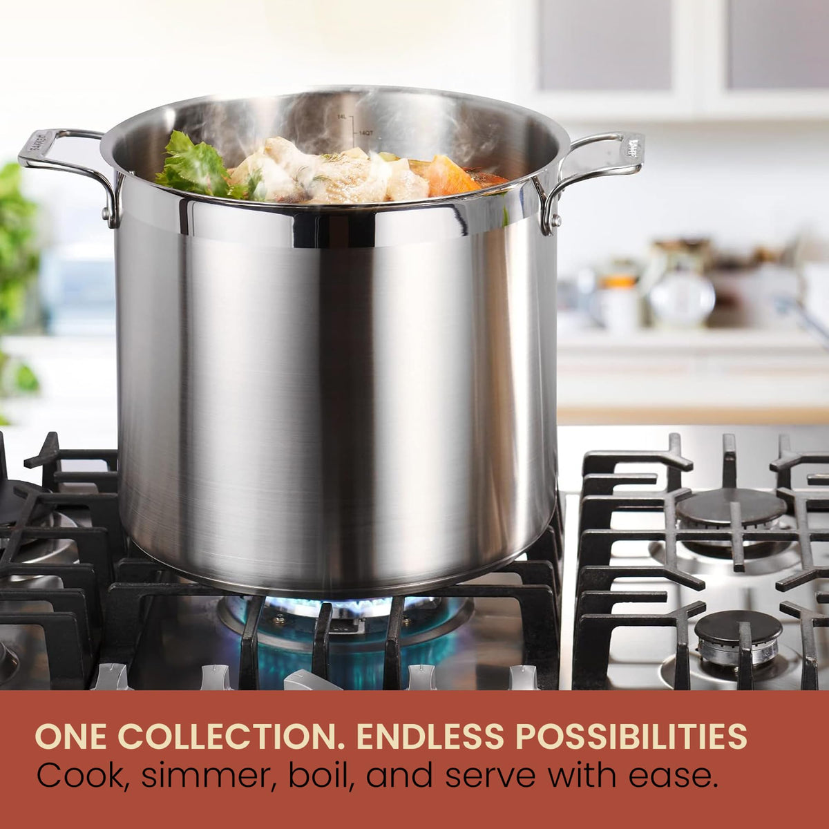 16 Quart Stainless Steel Stockpot with Lid W980724