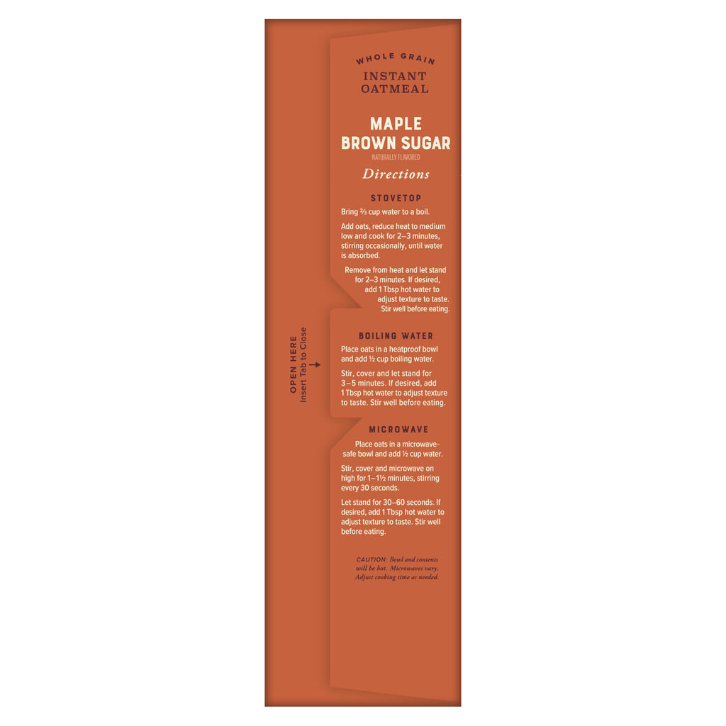 Instant Oatmeal, Maple Brown Sugar, 24 Packets, Gluten Free, Whole Grain Y91414
