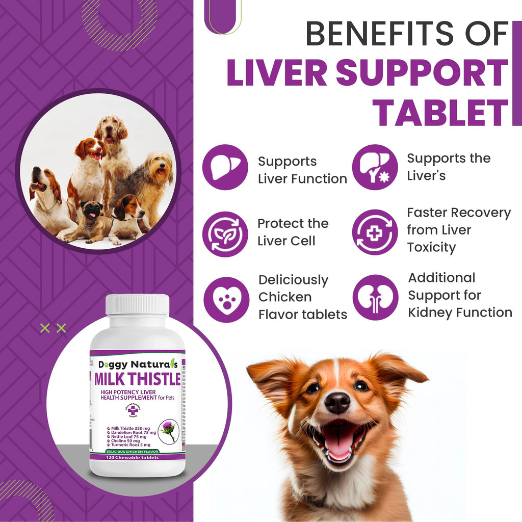 Milk Thistle Liver Health Supplement for Dogs 120 tabs A563
