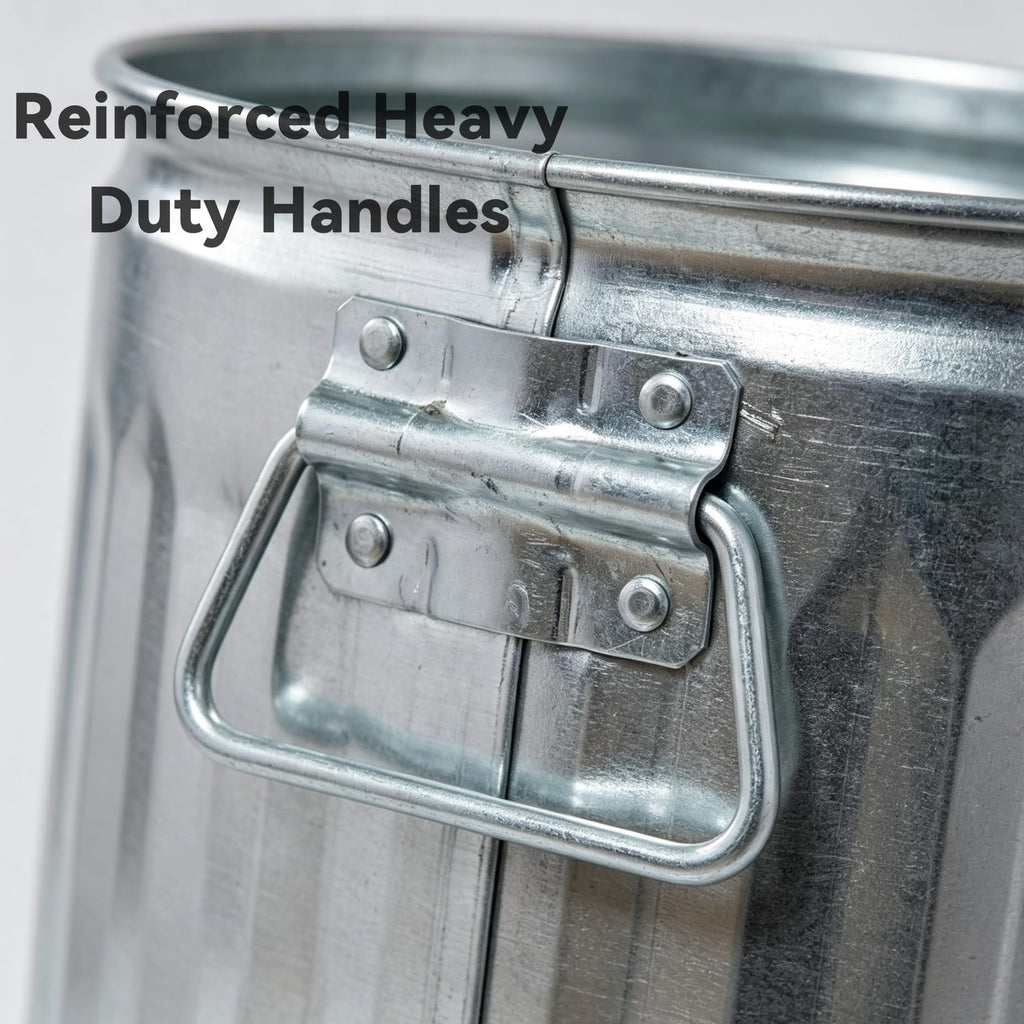 31 Gallon Heavy Duty Galvanized Metal Trash Can with Lid O255