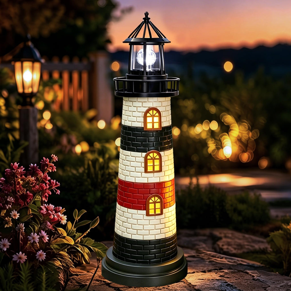 23" Solar Lighthouse Garden Statue B593
