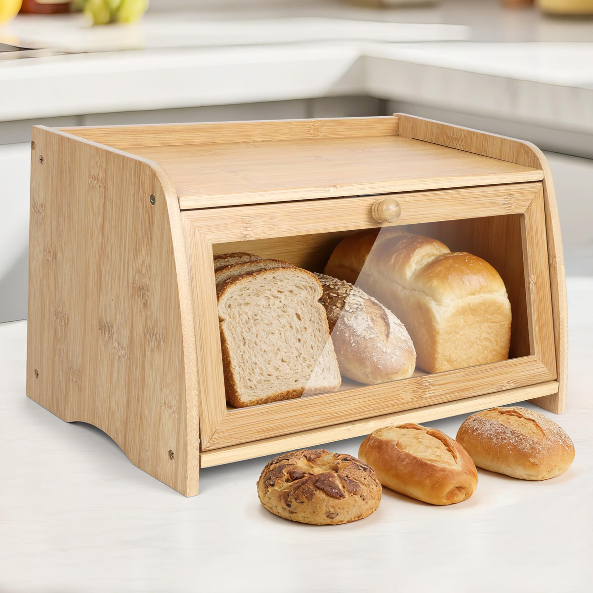 Large Bamboo Bread Box P407844