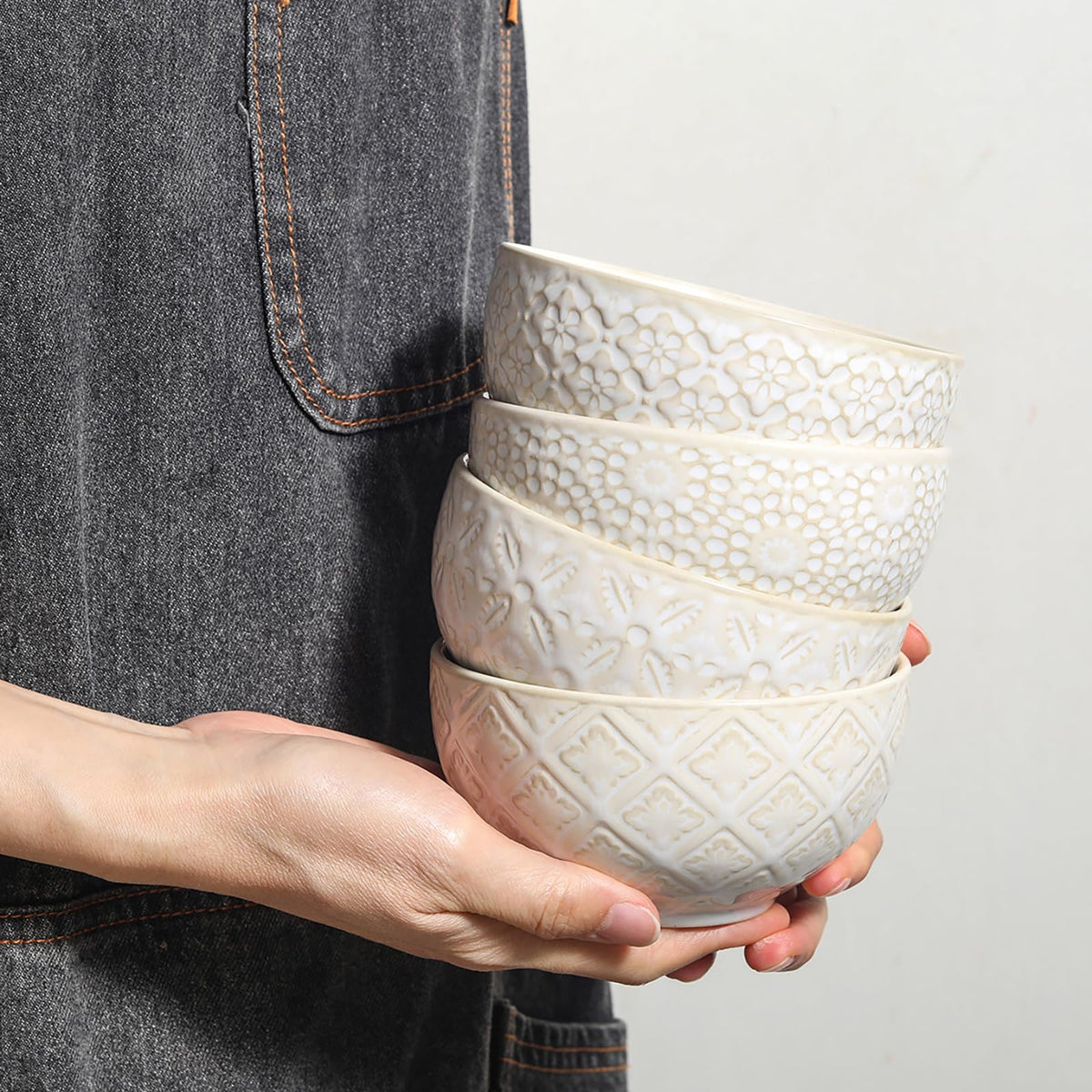 26 Oz Ceramic Soup Bowls Set of 4, 6 inch Q75776