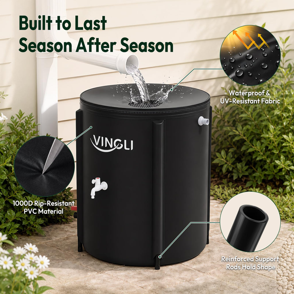Collapsible 50 Gallon Rain Barrel A81926