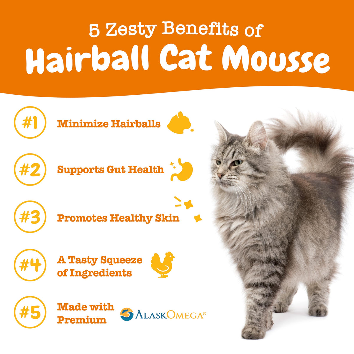 Chicken Omega 3 Cat Hairball Mousse 14 Ct K31439