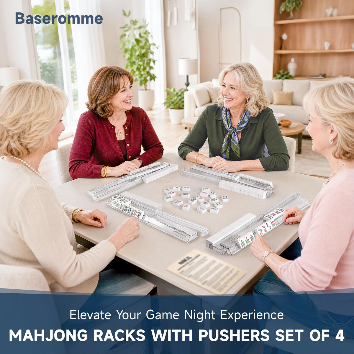 20 Inch Non-Slip Set of 4 Mahjong Racks A630265