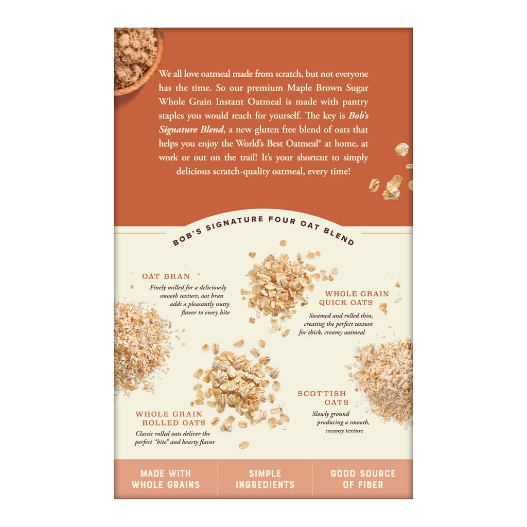 Instant Oatmeal, Maple Brown Sugar, 24 Packets, Gluten Free, Whole Grain Y91414