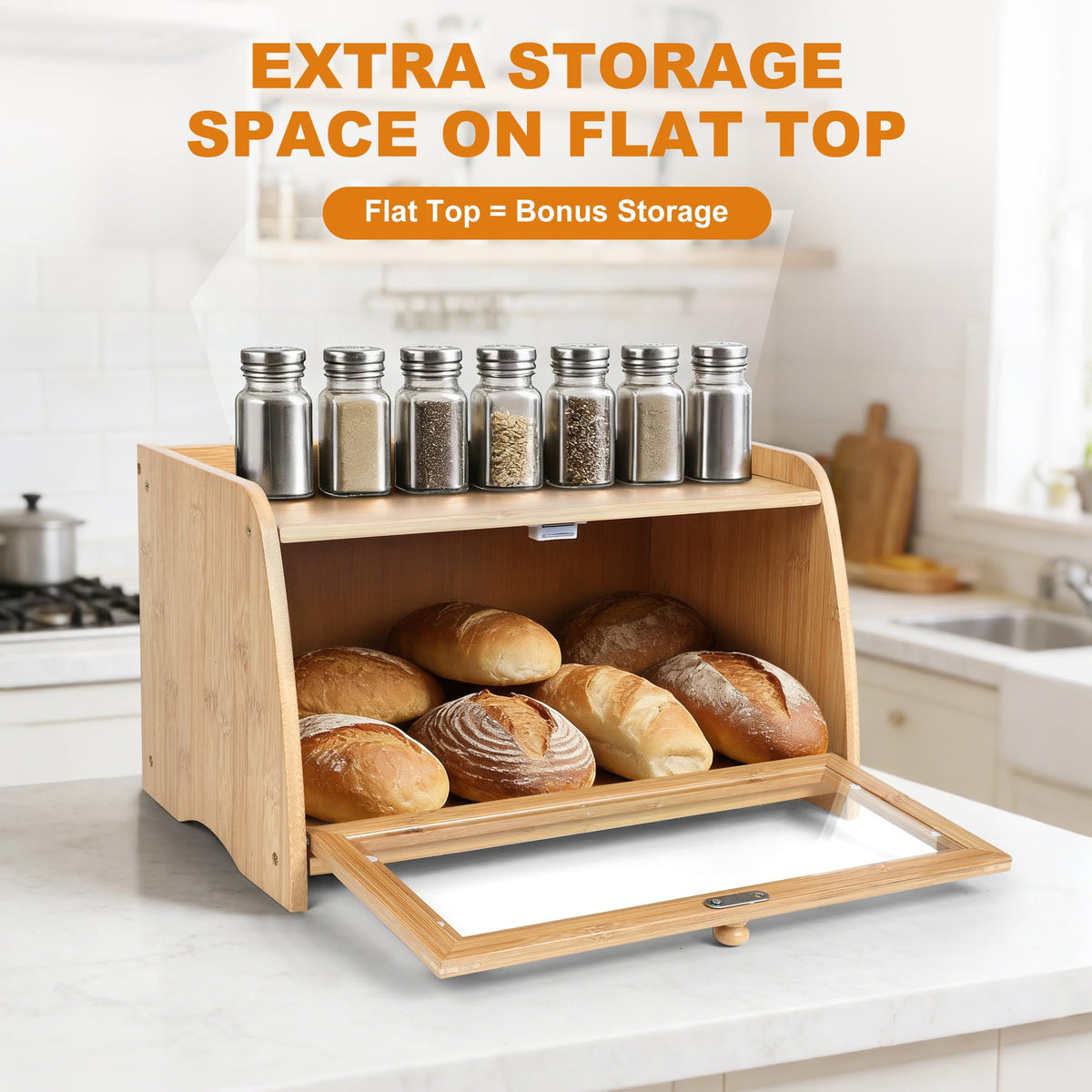Large Bamboo Bread Box P407844