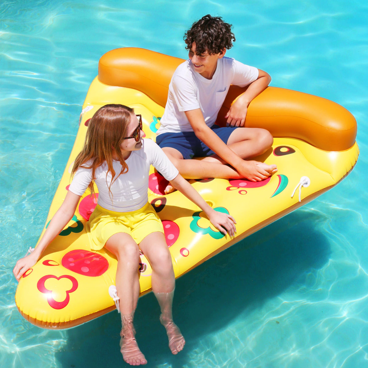 Inflatable Pizza Slice Pool Float with Cup Holders Z7156