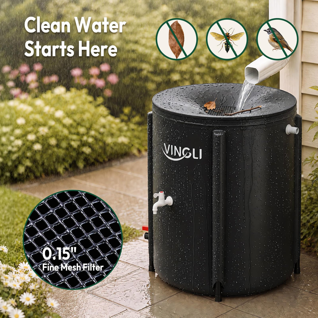 Collapsible 50 Gallon Rain Barrel A81926