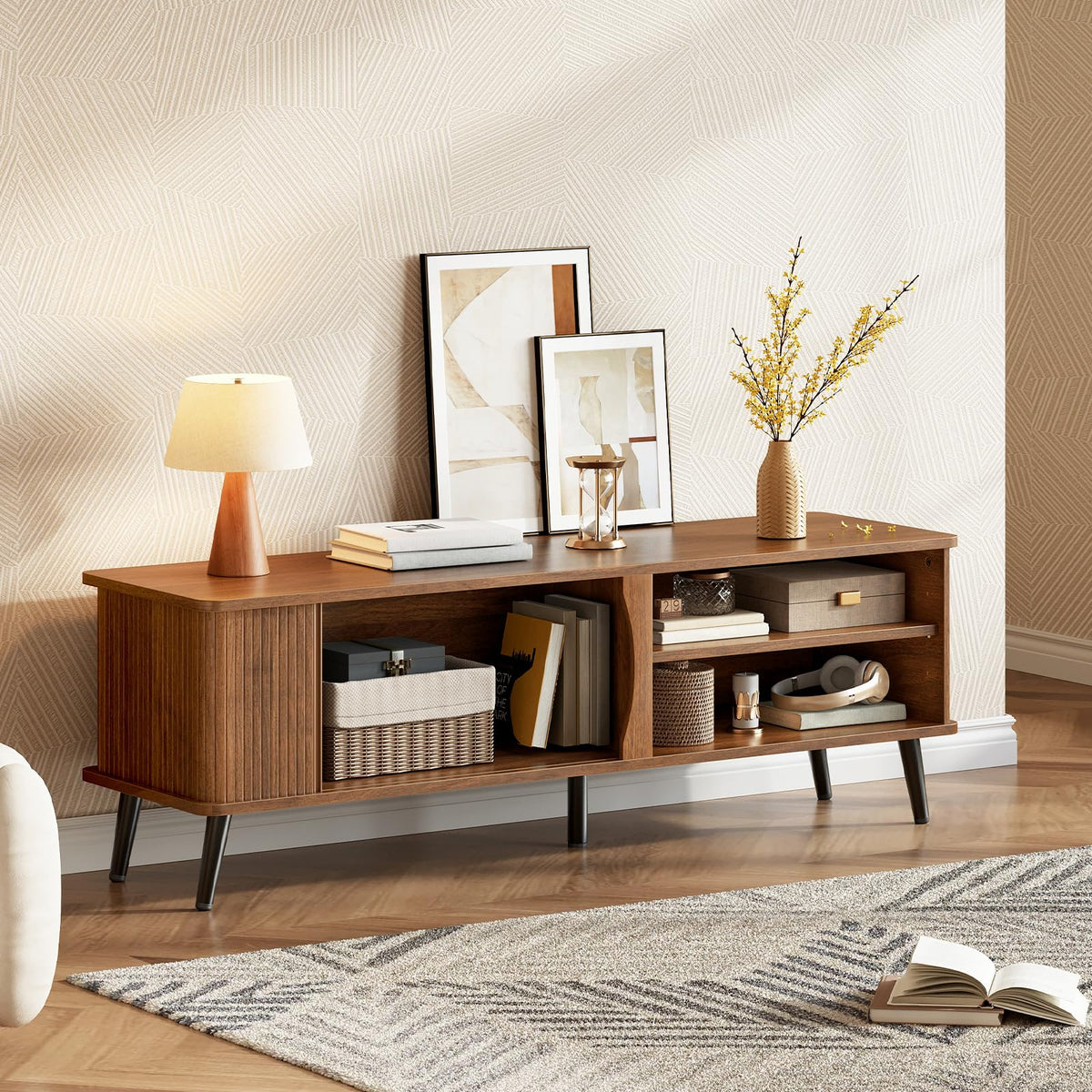 Mid Century Modern TV Stand with Storage C262