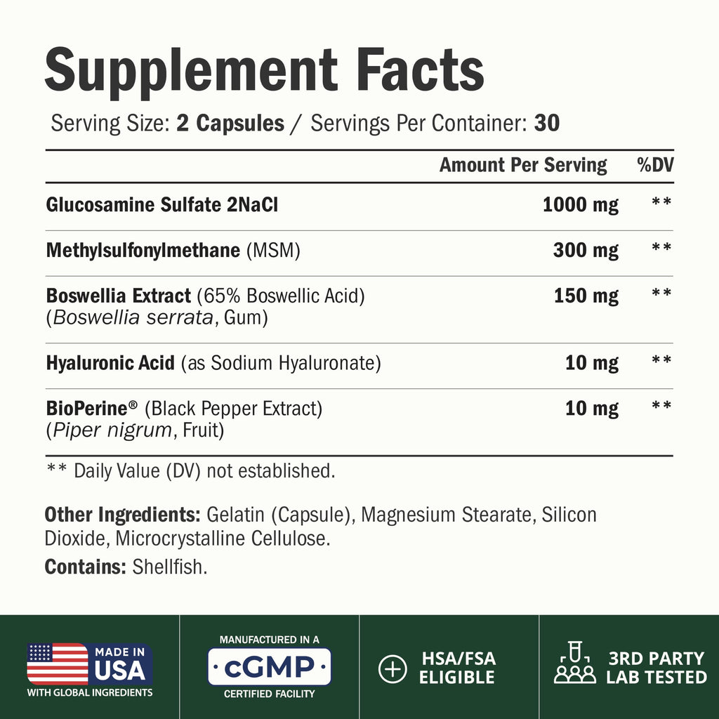 Glucosamine Sulfate 1000mg Joint Supplement 60 Caps K820733