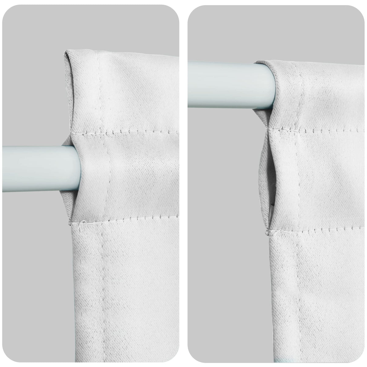 Door Curtains, Thermal and Room Darkening Curtains, Rod Pocket Blackout Curtains, 25 x 40 inches, Greyish White, 1 Panel Q285