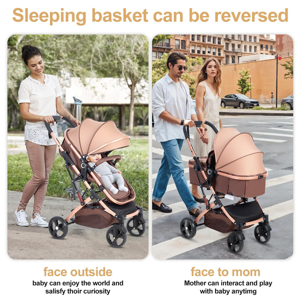 2 in 1 Foldable Baby Stroller with Adjustable Canopy F6809