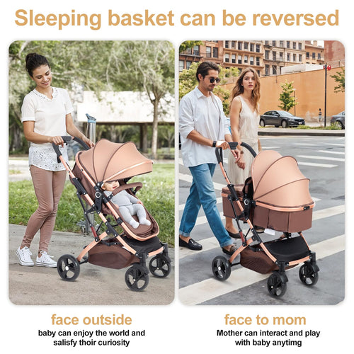 2 in 1 Foldable Baby Stroller with Adjustable Canopy F6809