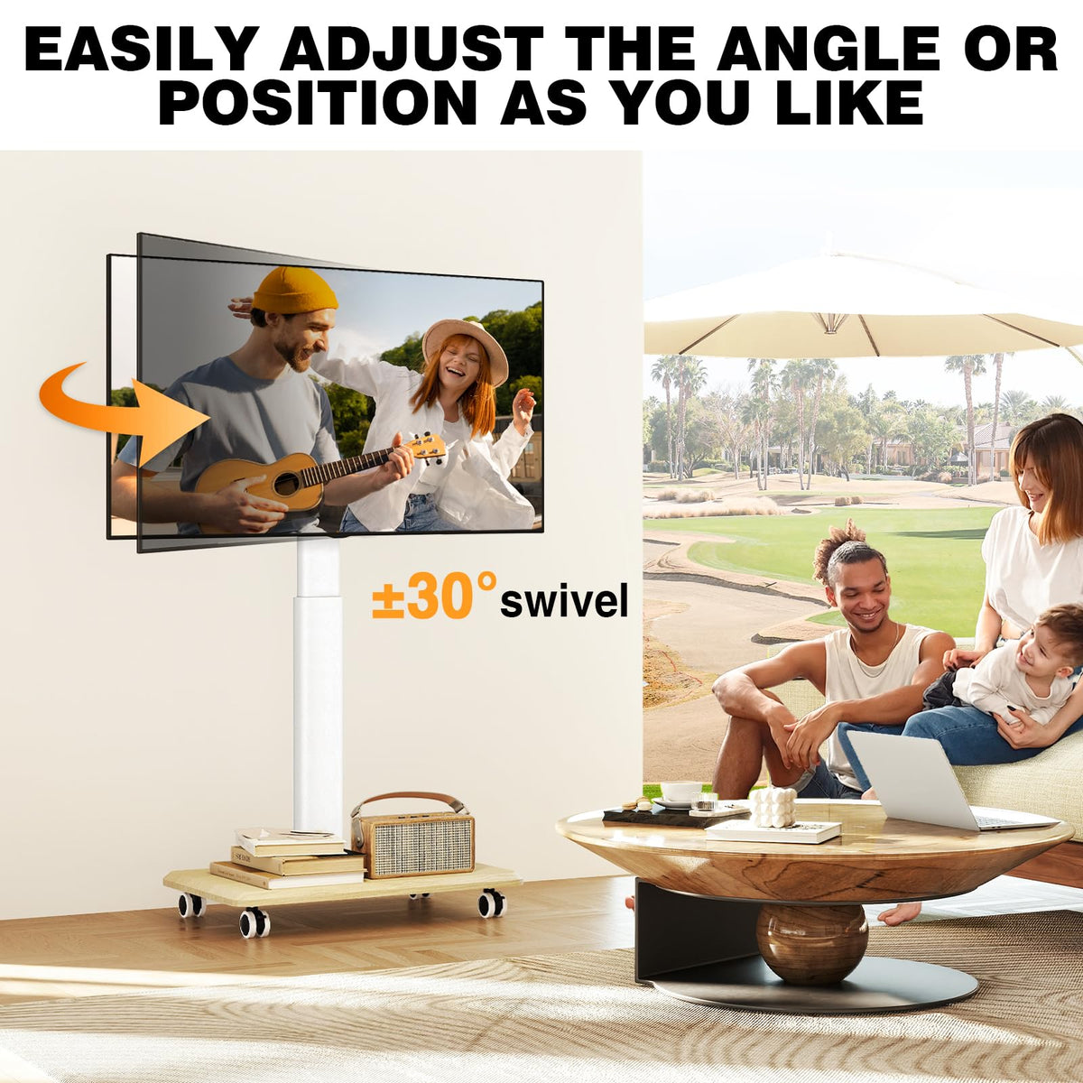 Rolling TV Stand for 32-70 Inch TVs Z44786
