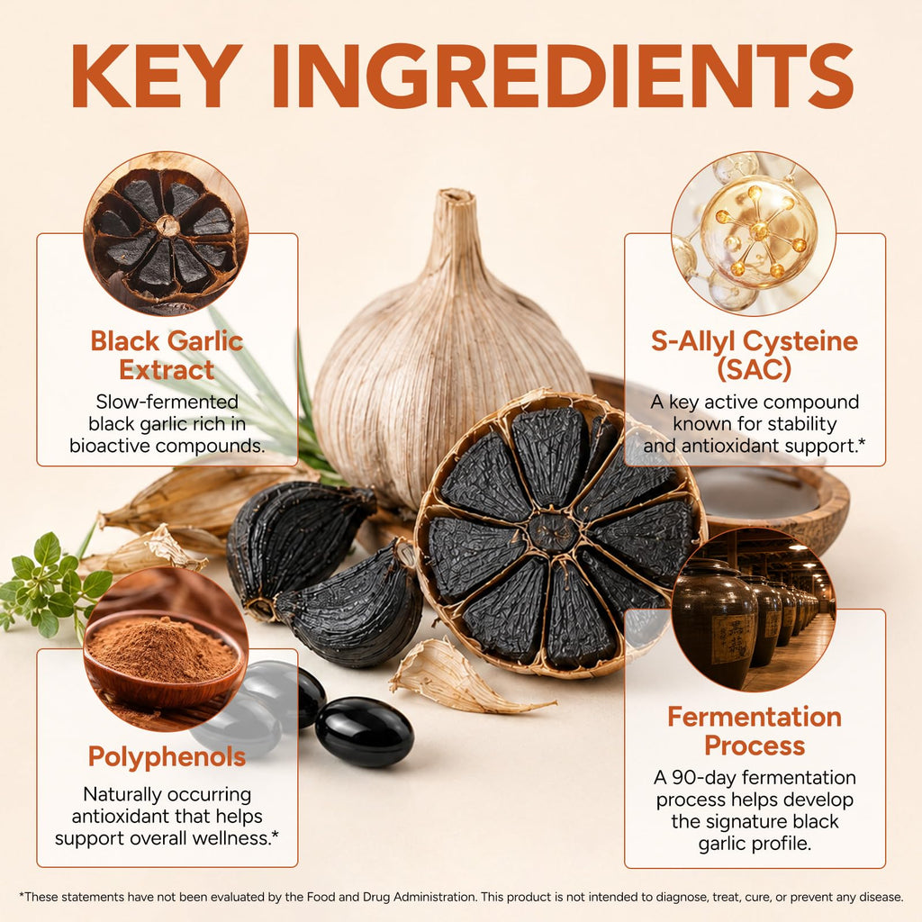 Black Garlic Capsules 6000mg 240 Softgels T139951