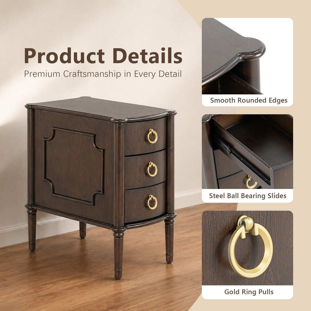 Narrow Wood Nightstands Set of 2 I6810