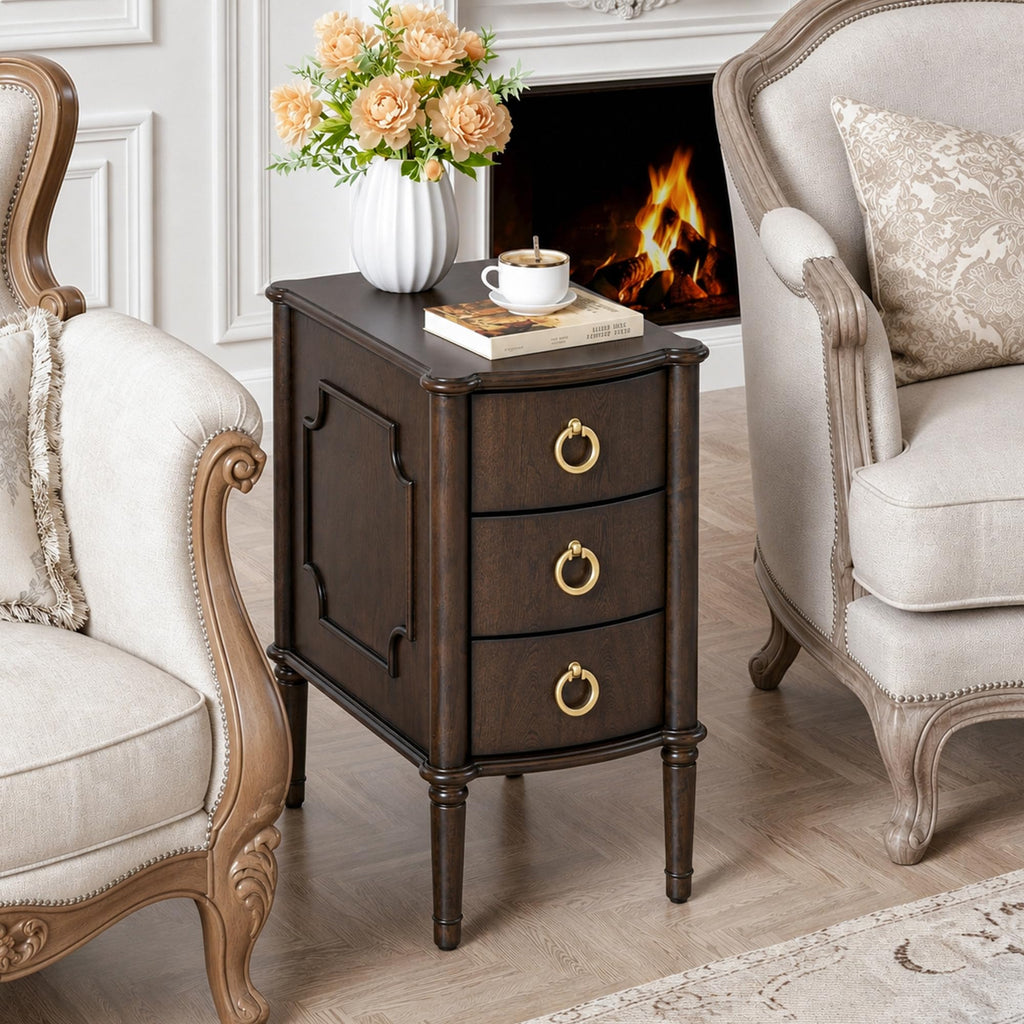 Narrow Wood Nightstands Set of 2 I6810