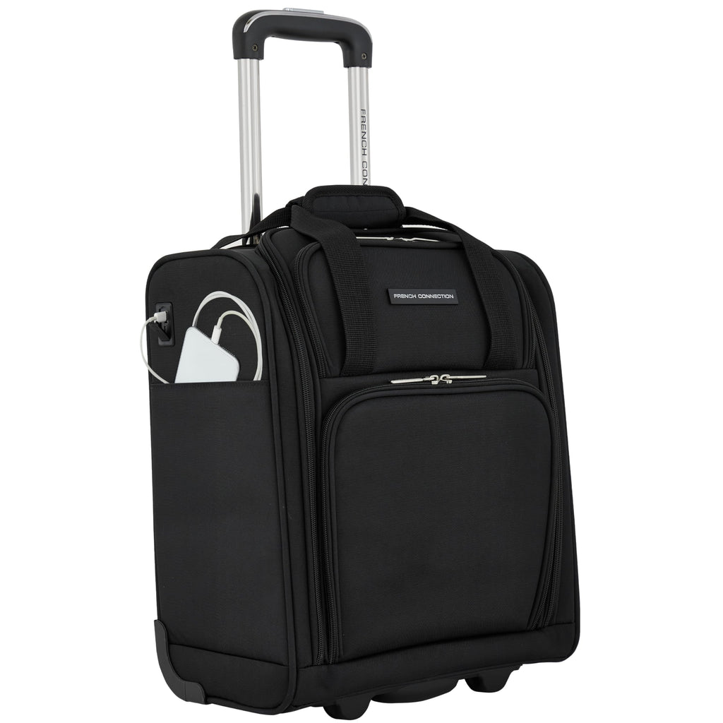 16" Underseat Carry-On Luggage with USB/USB-C Ports, Black S595