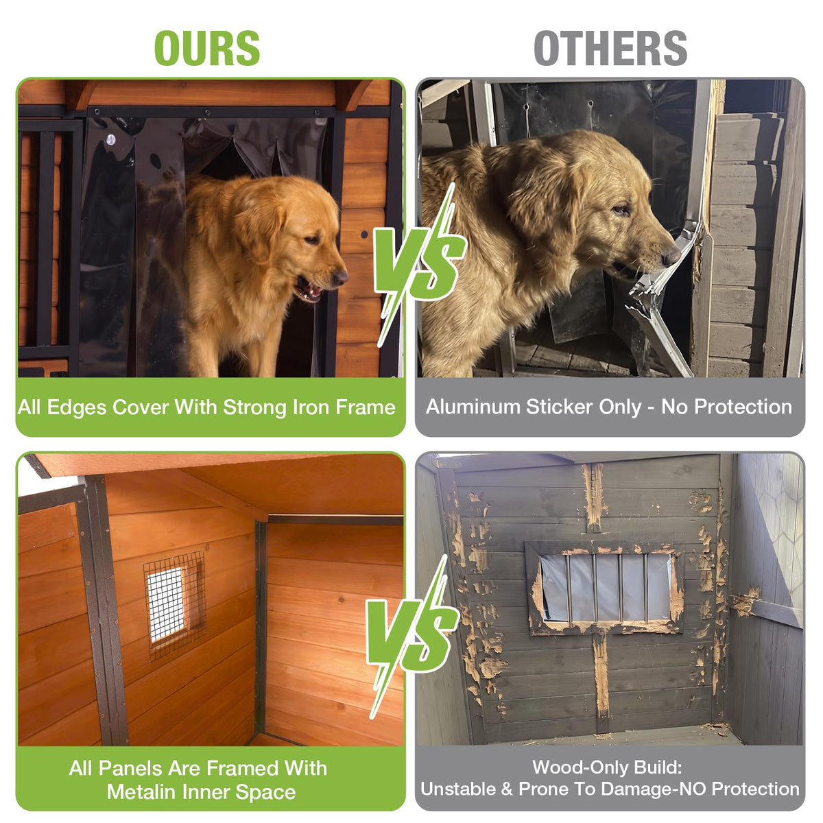 60" Heated Dog House with Heated Pad and Rotating Food Bowl X113545