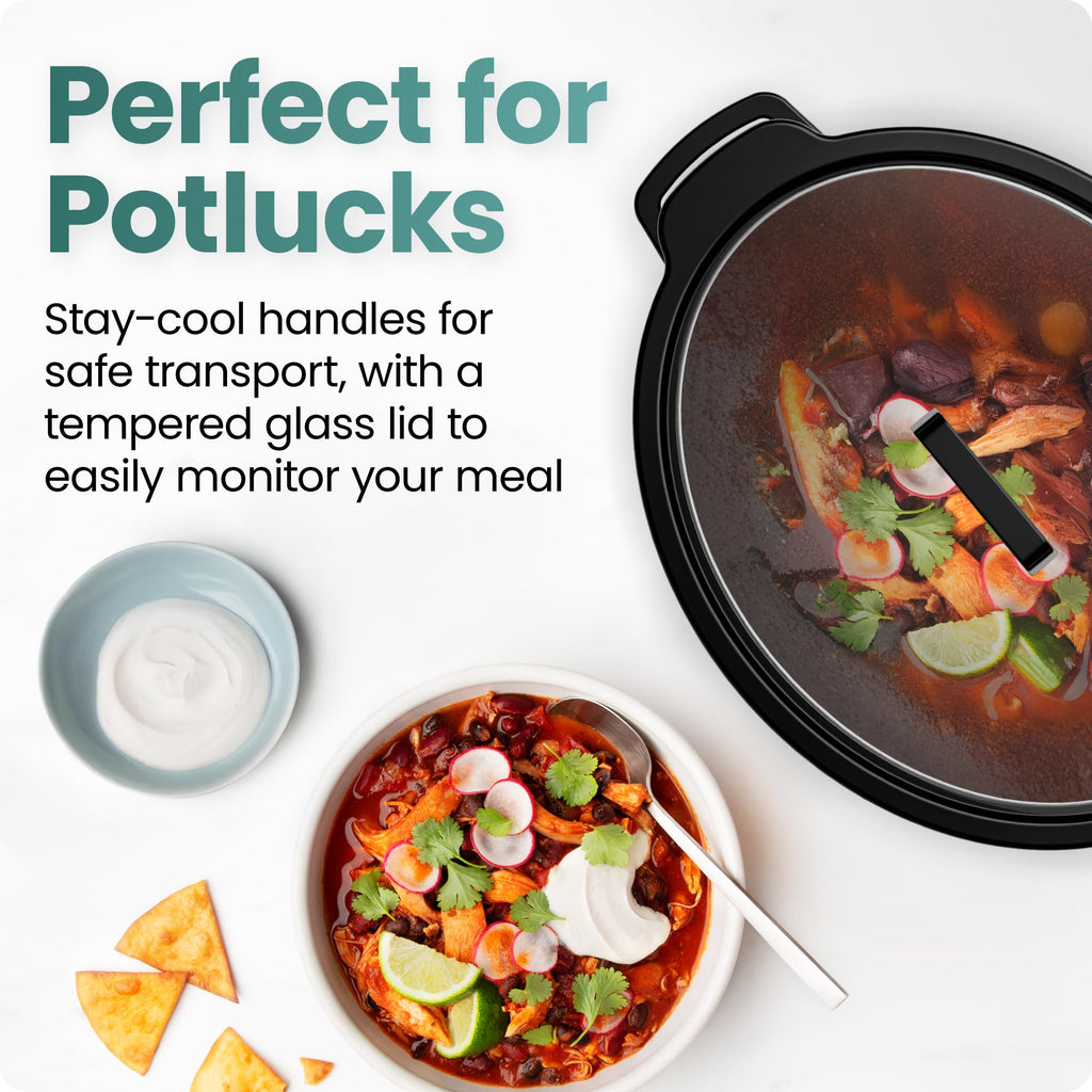 7 Quart Programmable Digital Slow Cooker with Ceramic Crock D489
