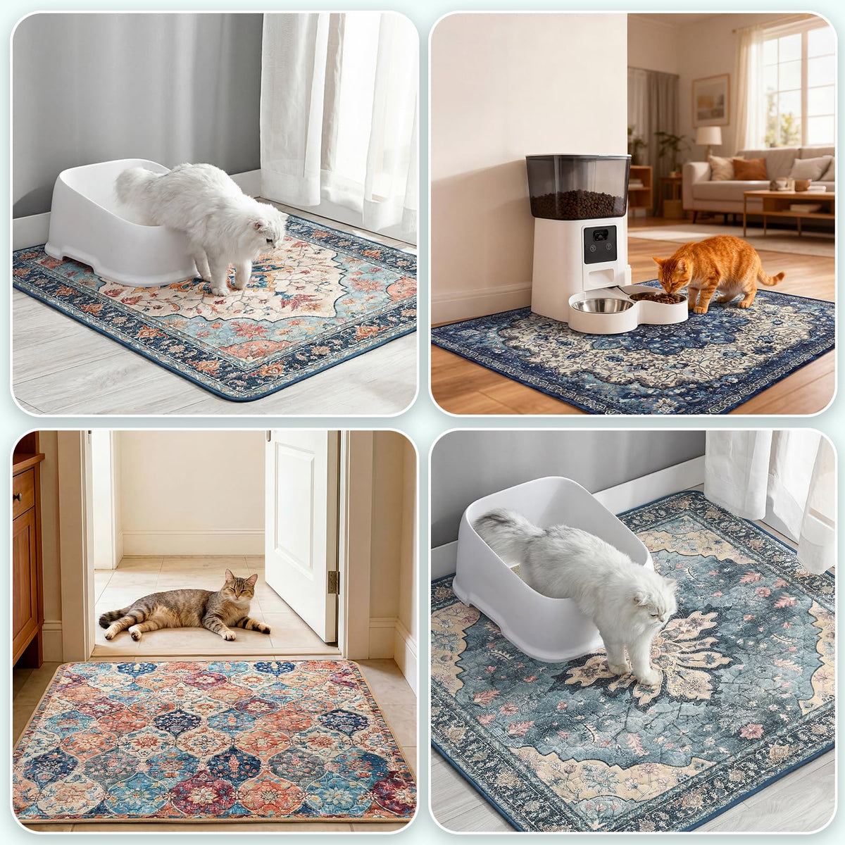 Cat Litter Mat 2 Pack, 18x28 Machine Washable Waterproof Non Slip J627085
