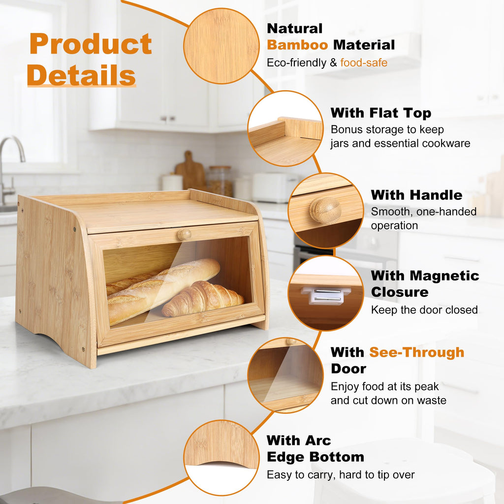 Large Bamboo Bread Box P407844