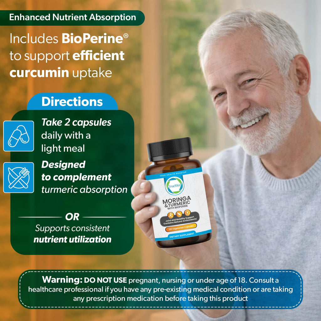 Moringa Turmeric Bioperine Supplement 120CT N738
