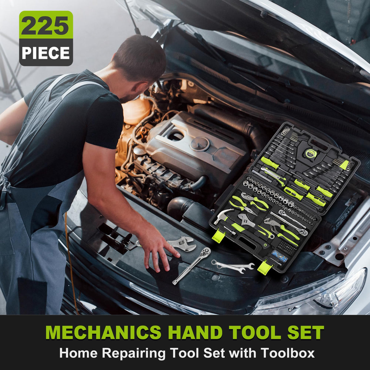 225-Piece Home Repairing Tool Kit with Tool Box K536