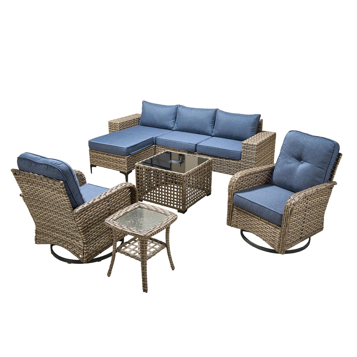 8 Piece Wicker Outdoor Sectional Sofa Set K867