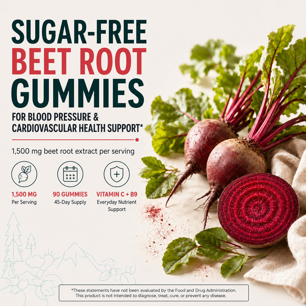 Sugar-Free Beet Root Gummies 90 Chews V951